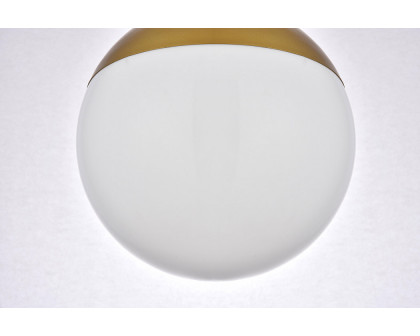 Elegant Flush Mount Light - Brass/Glass Matte, L 10" (LD6066BR)