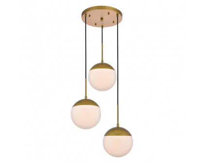 Elegant Pendant Light - Brass/Glass Matte (LD6072BR)