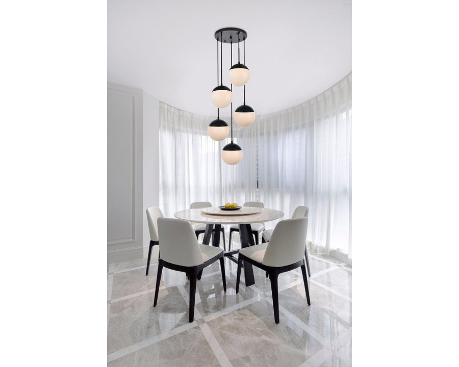 Elegant Pendant Light - Black/Glass Matte (LD6074BK)