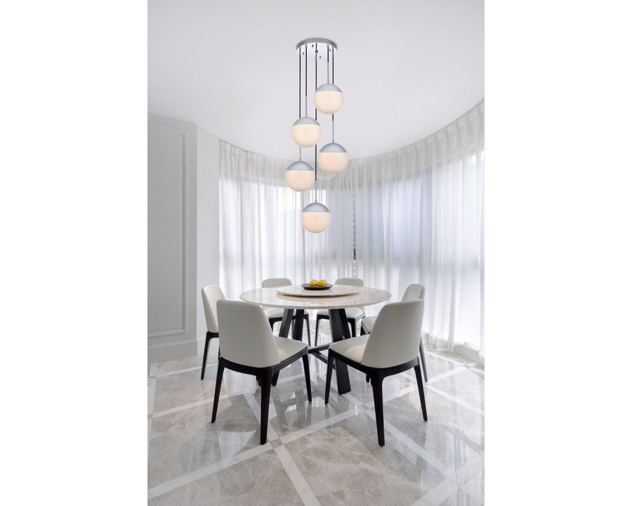 Elegant Pendant Light - Chrome/Glass Matte (LD6076C)