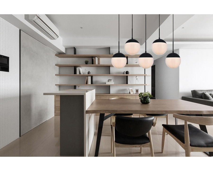 Elegant Pendant Light - Black/Glass Matte (LD6080BK)