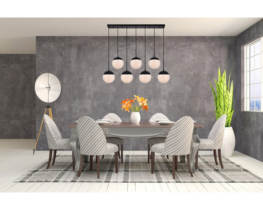 Elegant Pendant Light - Black/Glass Matte (LD6086BK)