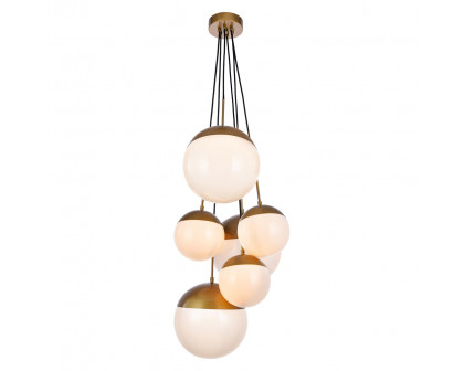 Elegant Pendant Light - Brass/Glass Matte (LD6096BR)