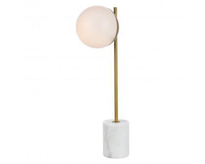 Elegant LED Table Lamp - Brass/Glass Matte (LD6108BR)