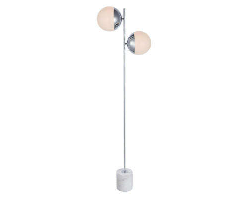 Elegant LED Floor Lamp - Chrome/Glass Matte (LD6112C)