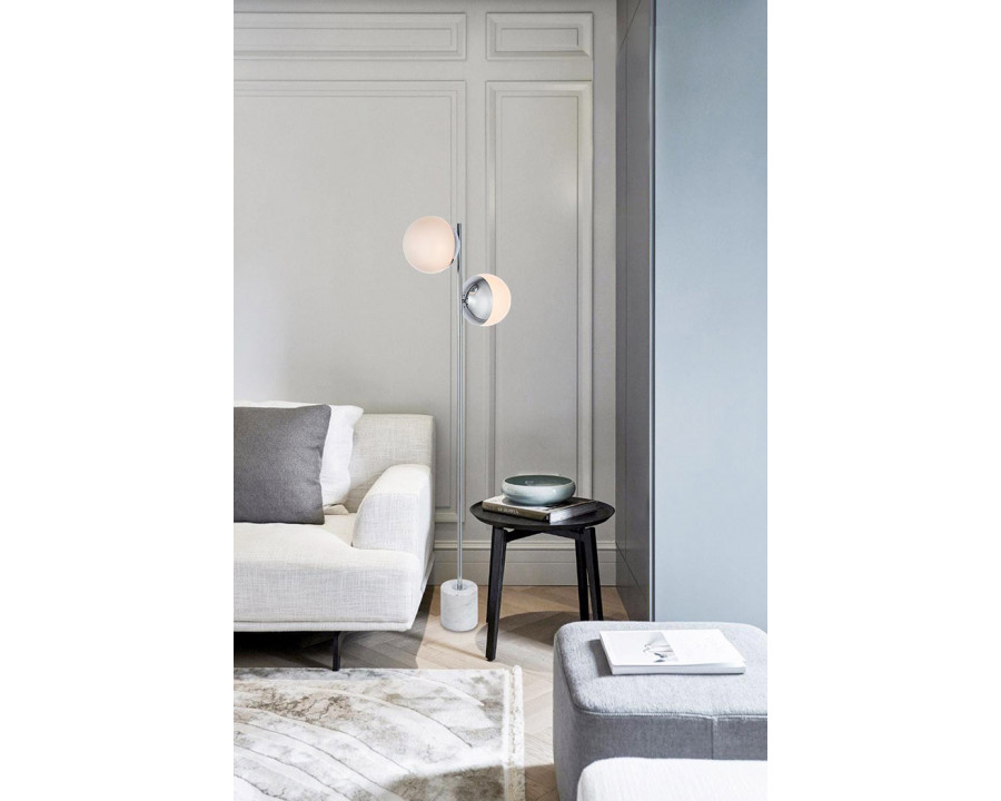 Elegant LED Floor Lamp - Chrome/Glass Matte (LD6112C)