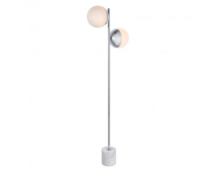 Elegant LED Floor Lamp - Chrome/Glass Matte (LD6112C)