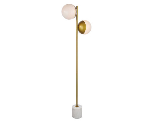 Elegant LED Floor Lamp - Brass/Glass Matte (LD6114BR)