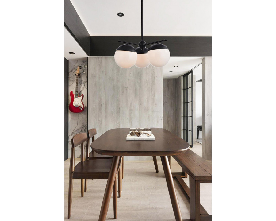 Elegant Pendant Light - Black/Glass Matte (LD6128BK)