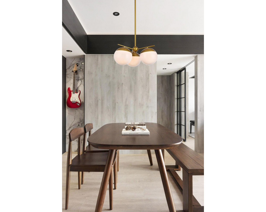 Elegant Pendant Light - Brass/Glass Matte (LD6132BR)