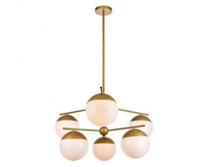 Elegant Pendant Light - Brass/Glass Matte (LD6144BR)