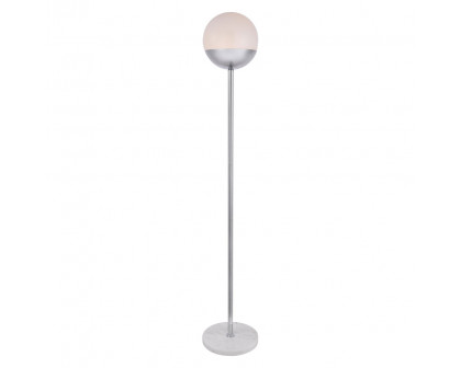 Elegant LED Floor Lamp - Chrome/Glass Matte (LD6148C)