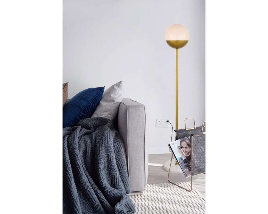 Elegant LED Floor Lamp - Brass/Glass Matte (LD6150BR)