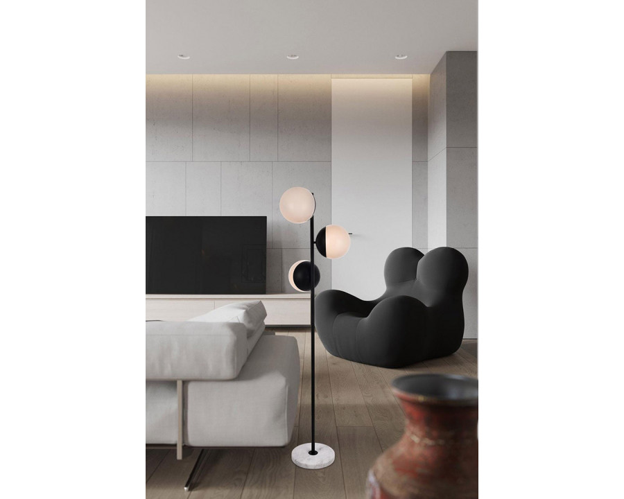 Elegant LED Floor Lamp - Black/Glass Matte (LD6158BK)