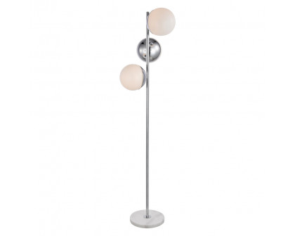 Elegant LED Floor Lamp - Chrome/Glass Matte (LD6160C)