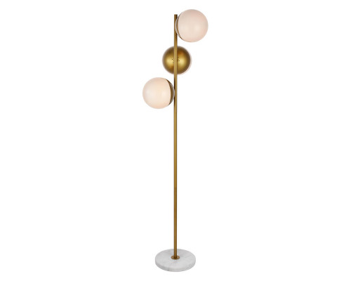 Elegant LED Floor Lamp - Brass/Glass Matte (LD6162BR)