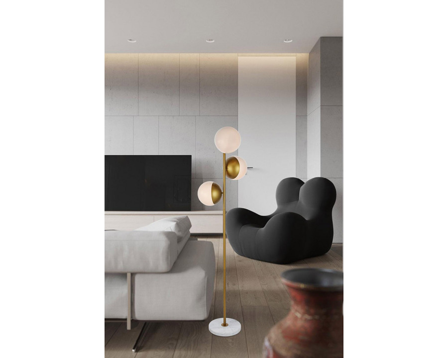 Elegant LED Floor Lamp - Brass/Glass Matte (LD6162BR)