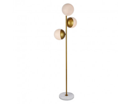 Elegant LED Floor Lamp - Brass/Glass Matte (LD6162BR)