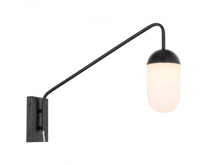 Elegant Wall Sconce - Black/Matte Glass (LD6175BK)