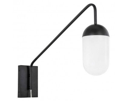 Elegant Wall Sconce - Black/Matte Glass (LD6175BK)