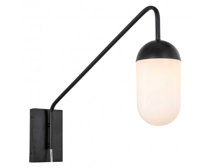 Elegant Wall Sconce - Black/Matte Glass (LD6175BK)