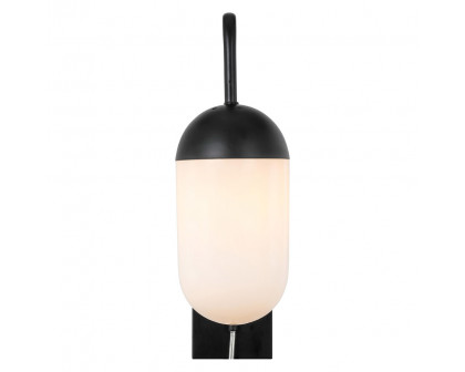 Elegant Wall Sconce - Black/Matte Glass (LD6175BK)