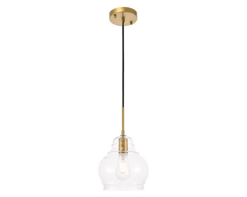 Elegant Pendant Light - Brass, L 8" (LD6200BR)