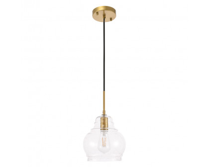 Elegant Pendant Light - Brass, L 8" (LD6200BR)