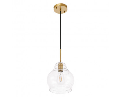 Elegant Pendant Light - Brass, L 8" (LD6200BR)