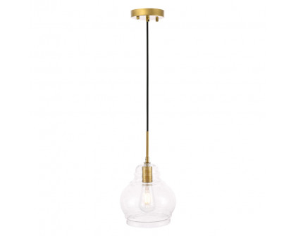 Elegant Pendant Light - Brass, L 8" (LD6200BR)