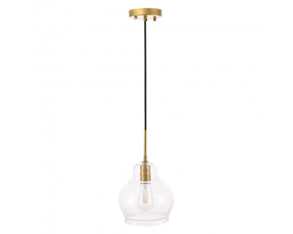 Elegant Pendant Light - Brass, L 8" (LD6200BR)