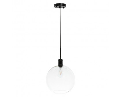 Elegant Pendant Light - Black, L 12.5" (LD6207BK)