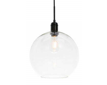 Elegant Pendant Light - Black, L 12.5" (LD6207BK)