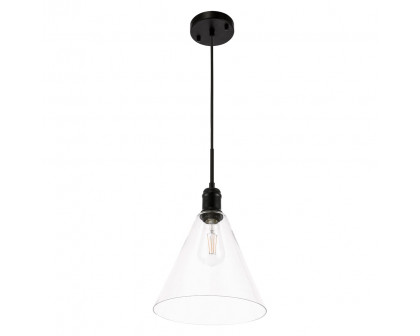 Elegant Pendant Light - Black, L 10" (LD6225BK)