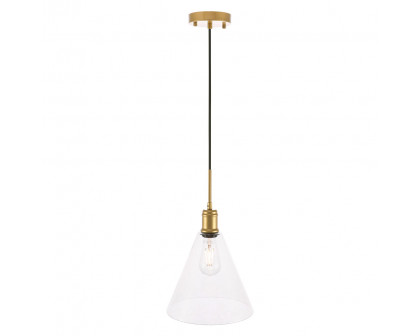 Elegant Pendant Light - Brass, L 10" (LD6227BR)