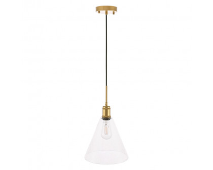 Elegant Pendant Light - Brass, L 10" (LD6227BR)