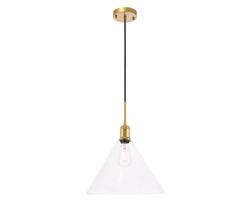 Elegant Pendant Light - Brass, L 13.75" (LD6230BR)