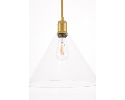 Elegant Pendant Light - Brass, L 13.75" (LD6230BR)