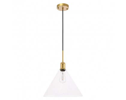 Elegant Pendant Light - Brass, L 13.75" (LD6230BR)