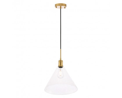 Elegant Pendant Light - Brass, L 13.75" (LD6230BR)