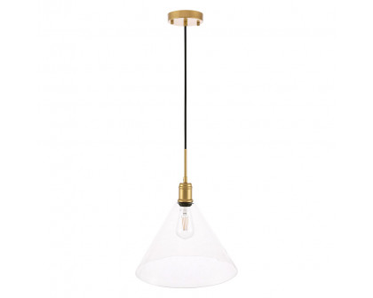 Elegant Pendant Light - Brass, L 13.75" (LD6230BR)