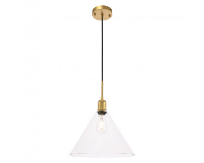 Elegant Pendant Light - Brass, L 13.75" (LD6230BR)