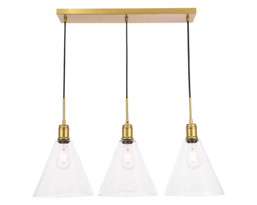 Elegant Pendant Light - Brass, L 36" (LD6233BR)