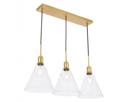 Elegant Pendant Light - Brass, L 36" (LD6233BR)