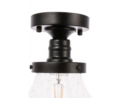 Elegant Flush Mount Light - Black, L 11" (LD6240BK)