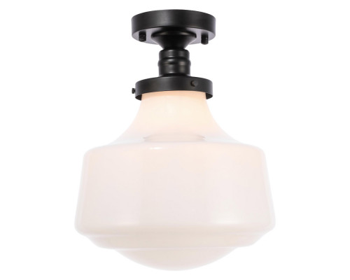 Elegant Flush Mount Light - Black/Glass Matte, L 11" (LD6243BK)