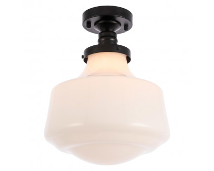 Elegant Flush Mount Light - Black/Glass Matte, L 11" (LD6243BK)