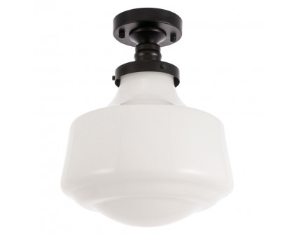 Elegant Flush Mount Light - Black/Glass Matte, L 11" (LD6243BK)