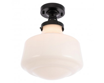 Elegant Flush Mount Light - Black/Glass Matte, L 11" (LD6243BK)