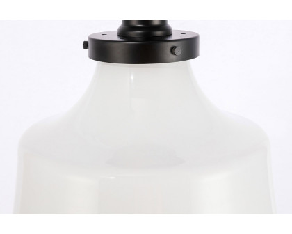 Elegant Flush Mount Light - Black/Glass Matte, L 11" (LD6243BK)